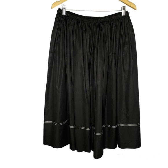 KHAITE Dresses & Skirts - KHAITE Pleated Cotton-Poplin Midi Skirt In Black Women’s 12